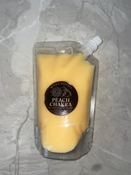 Peach chakra-squeeze wax