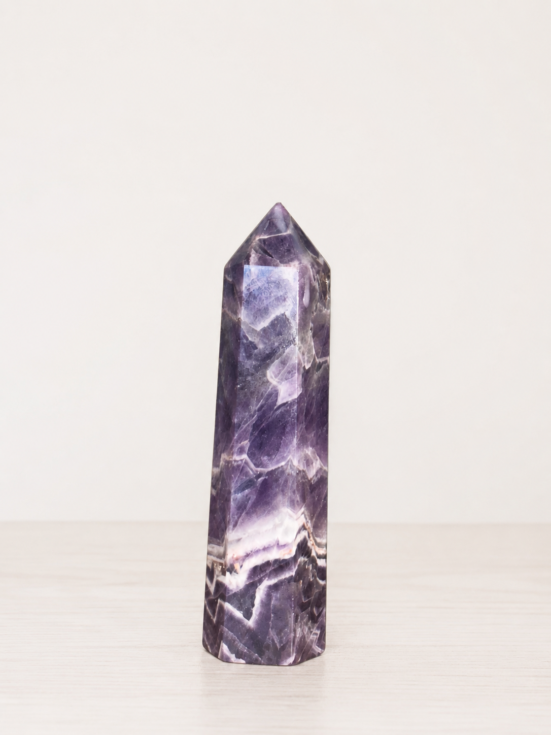 Chevron Amethyst Crystal Tower