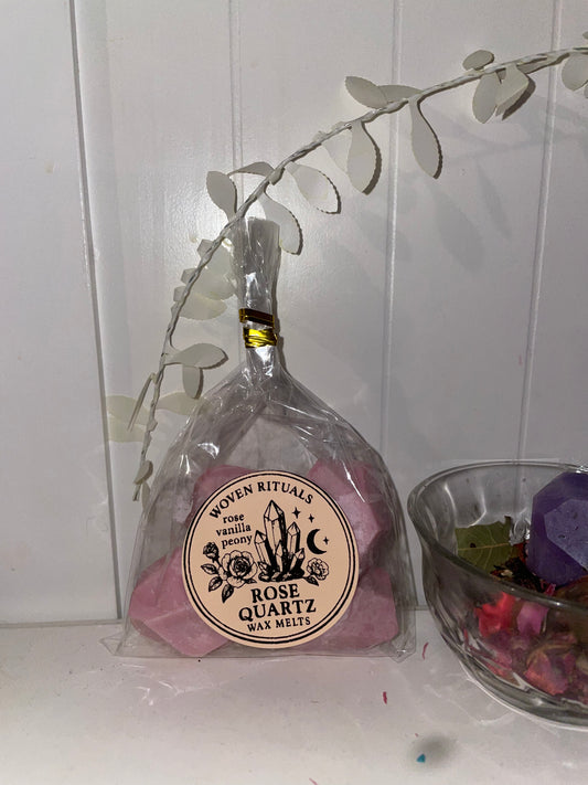 Rose quartz crystal wax melts