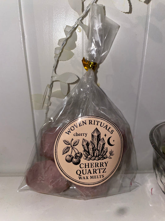 Cherry quartz crystal wax melts